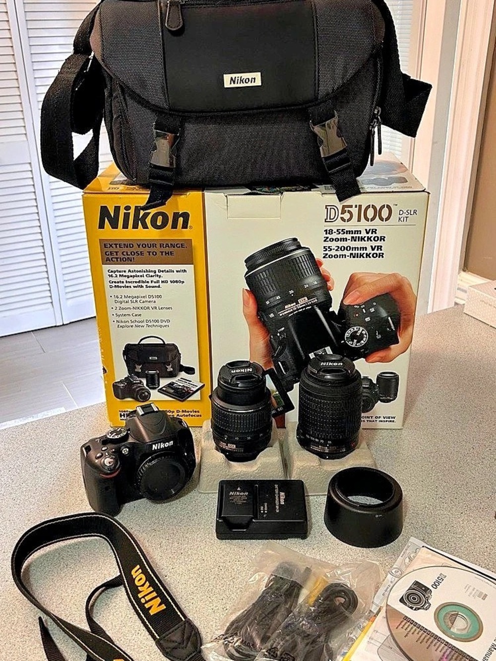 Nikon D5100 DSLR Camera Bundle + 2 NIKKOR Lenses – Excellent Condition – Only ~9